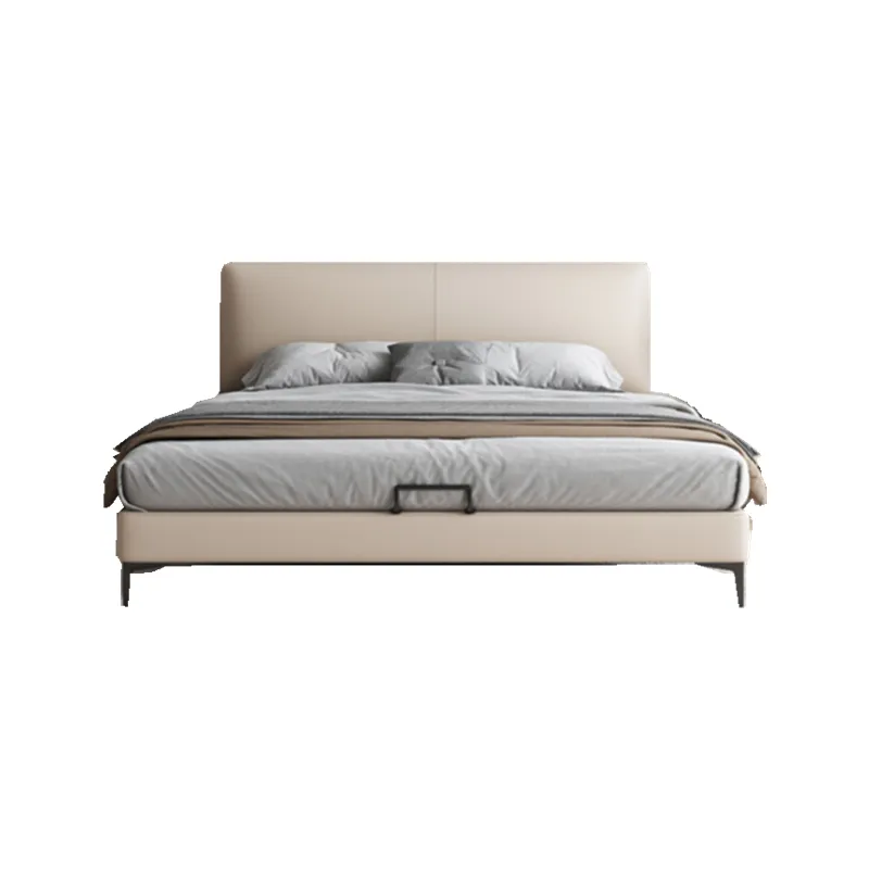 Легкая роскошная кровать из воловьей кожи, простая современная маленькая кровать 1, 5 м1,8 м, боковая кровать для спальни