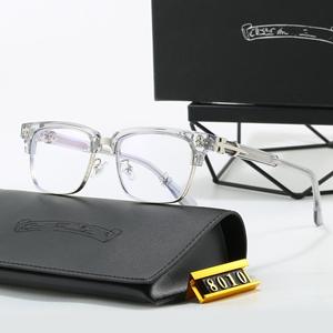 Lunettes de vue en forme de cœur avec monture chromée pour hommes, lunettes anti-lumière bleue, monture de luxe en acétate personnalisée à bordure complète - Product Image 3