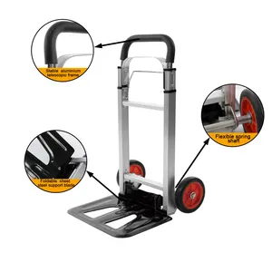 Châssis en aluminium Chariot à plateforme avec poignée en P Chariot d'entrepôt inclinable Chariot à deux roues convertible à vendre - Product Image 2