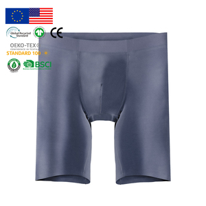 Sous-vêtements pour hommes, fabrication en usine, bleu clair gris, tissu modal lisse, confort quotidien, coupe longue, soutien optimal, caleçons et boxers pour hommes - Product Image 1