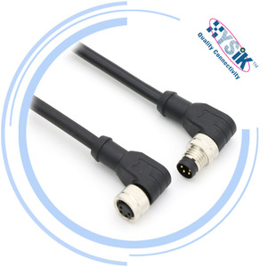 Conector Macho de 90 Graus M8 com Fio para Atuador de Válvula - Product Image 1