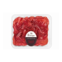 Jamón de Res Curado Auténtico Principe Bresaola Hecho en Italia, en Rebanadas, Envasado al Vacío, Almacenamiento Refrigerado, Sin Gluten, Vida Útil de 55 Días