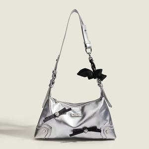 Sac à bandoulière en cuir à blocs de couleurs avec décoration de nœud pour femme - Product Image 4