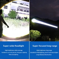 Lampe torche LED à zoom en alliage d'aluminium haute luminosité avec base magnétique, alimentation/sortie USB-C et affichage numérique de la batterie
