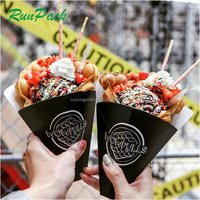 Cono de Papel Desechable para Waffles, para Comida para Llevar, Caja de Almuerzo, Empaque de Alimentos Personalizado