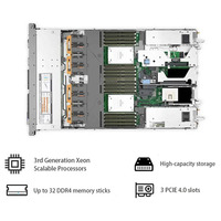 Serveur PowerEdge R650 1U prêt pour la virtualisation, montable en rack, double socket Xeon Scalable, DDR4 ECC, VMware, Cloud Computing, IA, Stock