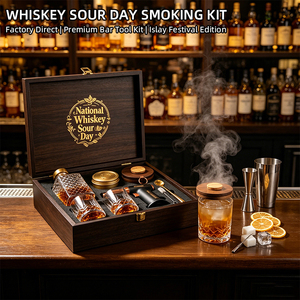 Coffret de fumage pour whisky édition limitée OEM National Whiskey Sour Day, avec copeaux de bois pour fumage, cadeau idéal pour distilleries, bars et entreprises - Product Image 2