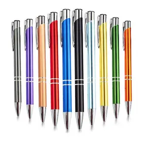 אלומיניום מתכת עטי שונה צבע זול slim מתכת אלומיניום כדור עט כדורי עט עם הדפסת לייזר חריטת לוגו