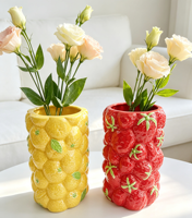 Vase en céramique avec oiseaux en relief, blanc avec accents dorés, décoration rustique pour la maison, vente en gros