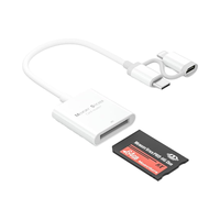 Lector de tarjetas de memoria tipo C con función OTG para computadoras portátiles compatible con transmisión de datos de alta velocidad y tarjetas MS/SDXC