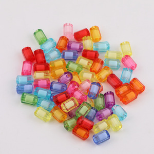 Acrylic Cylindrical <b>Beads</b> 12mm <b>Loose</b> <b>Beads</b> For Bracelet Making DIY Jewelry Making Material Rectangle Shape Colorful - Product Image 4