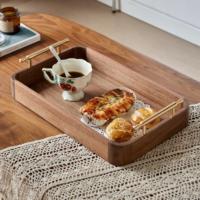 Plateau à boissons multifonctionnel et durable en bois de noyer massif, plateau de service pour café en bois, accessoires de cuisine