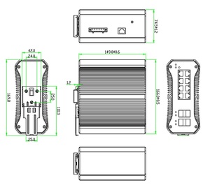 Switches industriels PoE L2+ gérés à 8 ports, 8 ports 10/100/1000/2500M + 4 ports SFP+ 1/10G pour caméras IP de vidéosurveillance - Product Image 3