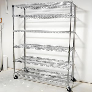 رف تخزين متعدد الطبقات من الفولاذ المقاوم للصدأ المطلي بالكروم، قائم بذاته ومعتمد بشهادة ISO 9001، مقاوم للتآكل وقابل للتكديس - Product Image 1