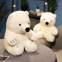 Poupée câlin en peluche avec ours blanc doux, peluche mignonne pour enfants, tissu en coton PP, rembourrage en coton, soulagement du stress, nouvel arrivage