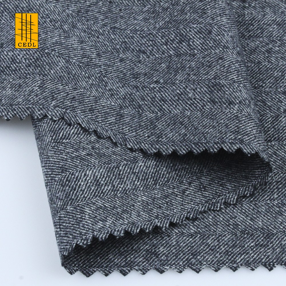 Ярдовая окрашенная шерсть, смешанная пряжа, окрашенная ткань в елочку для костюма или пальто, Европейский Лен