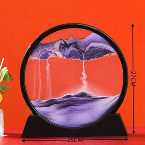 Peinture de sable <span class=keywords><strong>3D</strong></span> moderne créative de 7 pouces avec base en bois, ornements de <span class=keywords><strong>sablier</strong></span> en verre de luxe pour la décoration du salon - Product Image 6