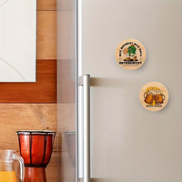 Sous-verres en bois de hêtre avec ouvre-bouteille, lot de 6, autocollants pour réfrigérateur, ouvre-bouteilles, sous-verres