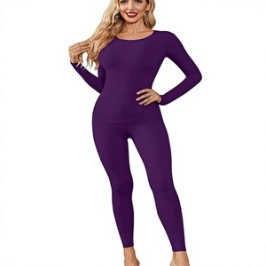 Sous-vêtements thermiques pour femmes, longs caleçons, ensembles de pyjama, vêtements de base pour temps froid, 87% polyester, 13% élasthanne, tissus tricotés, utilisation en extérieur - Product Image 2