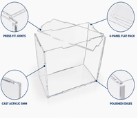 Boîte de présentation anti-poussière en acrylique transparent assemblée pour boîte ETB, boîte de rangement pour cartes à collectionner TCG, boîte de présentation pour figurines, fabrication sur mesure