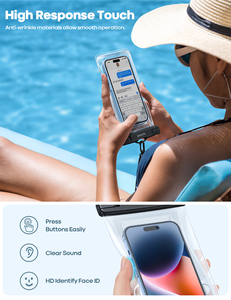 Funda Impermeable para Teléfono Lamicall PRAB04, Compatible con Fundas Protectoras, Bolsa Seca Sumergible IPX8, Cubierta para Pantalla Táctil, Compatible con Fundas Gruesas - Product Image 4