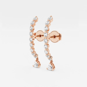 ต่างหูเพชรแท้ทรงหยดน้ำ Ethereal 1 Ctw Trillion Lab Grown Diamond ดีไซน์หรูหราทันสมัยสำหรับผู้หญิง - Product Image 2