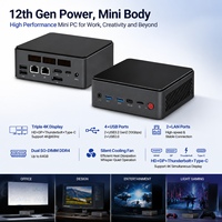 Eglobal 12. Nesil Core I5 1235U İşlemcili NUC 2xDDR4 M.2 NVME HD+DP+Thunderbolt+Type-C 4K Ekran Çıkışlı Cep Ofis Mini Bilgisayar