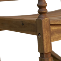 Fauteuil à bascule en bois d'acacia massif de haute qualité Furaka, résistant aux intempéries, design classique, pour extérieur, jardin, patio, plage, balcon, naturel