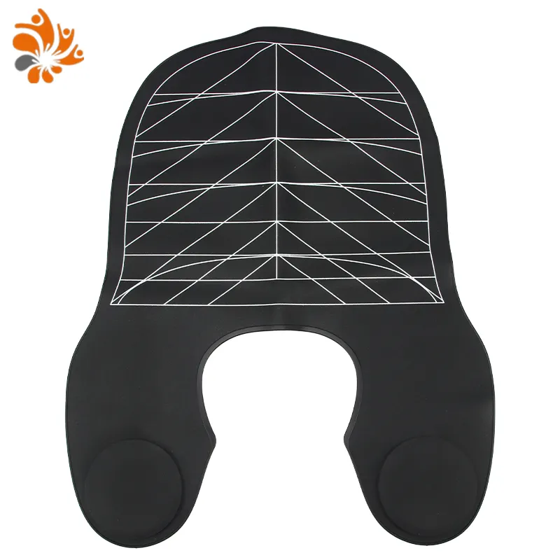 Vente en gros de cheveux de salon de coiffure teinture réutilisable bande de cou de barbier tablier en silicone imperméable cape de coupe de cheveux de coiffure