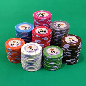 Özel toptan kare altın futbol Monte Carlo Paulson boş Poker fişleri profesyonel Poker oyun seti