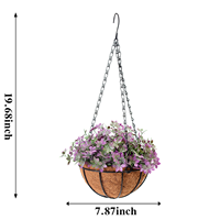 RUOPEI Manufactory HL-67 Chaîne faite main inaltérable, fleurs artificielles en plastique vert effet toucher réel, plantes suspendues d'automne, crochets pour paniers