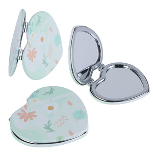 Tùy Chỉnh Bán Buôn <span class=keywords><strong>Mini</strong></span> Kim Loại Khung Hình Trái Tim Trang Điểm Nhỏ Gọn Mỹ Phẩm Cầm Tay Lash Lông Mi Make Up Có Thể Gập Lại Xách Tay Gương - Product Image 3