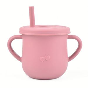 Vaso de Silicona de Grado Alimenticio para Bebés, Libre de BPA, Resistente al Calor, con Pajita, para Niños Pequeños, para Comer y Beber, Vajilla Infantil - Product Image 2