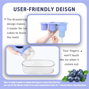 Moule à glaçons en silicone réutilisable avec logo personnalisé, OEM ODM, flexible, facile à démouler, compatible congélateur, empilable, qualité alimentaire - Product Image 4