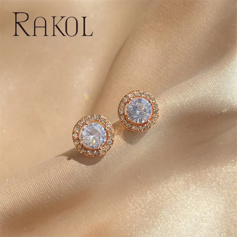 RAKOL EP038 925 Perak Kustom Besar Zircon Cz Anting Kencan Anting Fashion Mewah