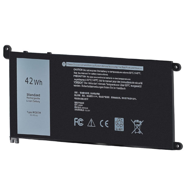 High Quality 11.4V 42Wh Li-Ion Rechargeable Battery Pack for Inspiron 15 5568 Laptop-Black in Stock