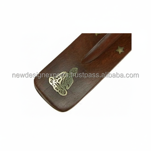 Porte-bâton d'encens en bois traditionnel fait à la main avec parfum de fraise de bergamote et prise d'anis étoilé support d'encens attrape-cendres - Product Image 1