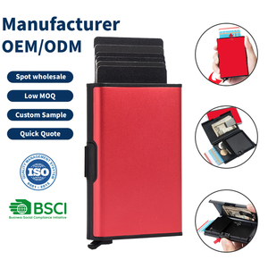 Casekey OEM ODM Wholesale Fashionable Anti-theft Slim Large Storage Pop up RFID Function Credit <b>Card</b> <b>Holder</b> <b>Wallet</b> - Product Image 1