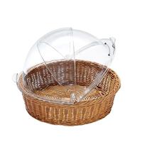 Cesta de Pão de Novo Design, Cesta Redonda de Plástico para Bolos com Tampa Transparente em PC, Conjunto de 3 Estilos para Exibição de Frutas e Sobremesas