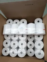 Gulungan Kertas Kasir Thermal 57x40mm Tanpa Inti Kertas Struk Kustom untuk Supermarket 100% Pulp Kayu Murni Berkualitas Tinggi BAIXIN