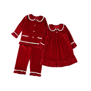 New design kids pjs sleeping pigiama set toddler girls kids custom 2 pezzi di lusso spesso pigiama di velluto per bambini - Product Image 4
