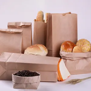 Yüksek kaliteli özel kahverengi kare dikdörtgen alt dayanıklı gıda Kraft kağıt öğle yemeği çantası