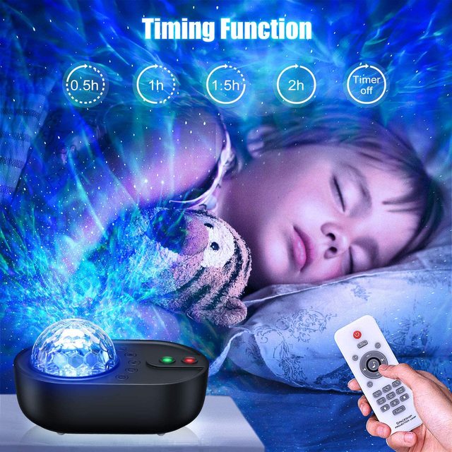 3 in 1 Galaxy Projector Night Light With Remote Control Wireless Music Speaker Built in White Noises Music for Kid Adult Gift