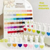 Kit de vernis à ongles en gel écologique non toxique de 58 couleurs, 15 ml, avec des couleurs en forme de cœur et de macaron, pour salon de manucure