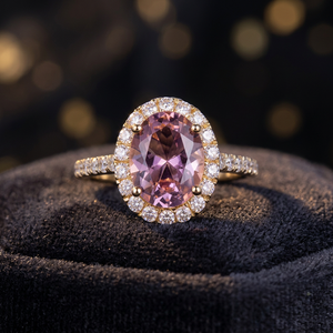 Anillo de Compromiso y Boda de Plata de Lujo Chapado en Oro de 14K con Circonita para Fiestas y Aniversarios - Product Image 3