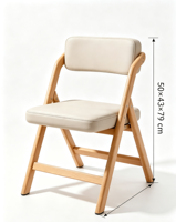 Chaise de salle à manger moderne en cuir rembourrée, dossier en bois, pieds en métal, écologique, durable, pliable, revêtement amovible, pour la maison