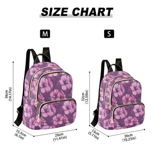Hawaii Flower Outdoor <b>Mini</b> Casual Sports Custom Print Flower School Student Bag Girls Travel <b>Backpack</b> with Trolley Sleeve - Product Image 3