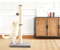 Griffoir pour chat en sisal et griffoir mural, en lin résistant à l'usure, sans perte de fibres, jouet pour chat de style japonais pour grimper