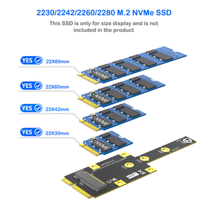 M.2 NVMe SSD 转 Mini PCI-E 适配卡，适用于计算机 M-Key 接口，尺寸 2230-2280mm，速度 5Gbps，即插即用 - Product Image 3