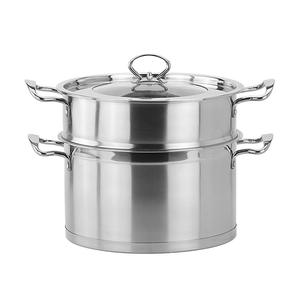 Pot à <span class=keywords><strong>soupe</strong></span> et à bouillon en acier inoxydable épais à double couche avec double fond et double oreilles à angle droit-Pot cadeau - Product Image 1